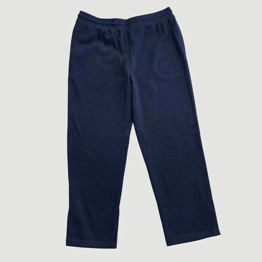 💥   Men's XL Textured Lounge Pants Navy Blue Polyester Blend i1695
